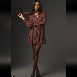 PAIGE "The Cleobelle" Long Sleeve Mini Dress – XS (NWT) MSRP $329